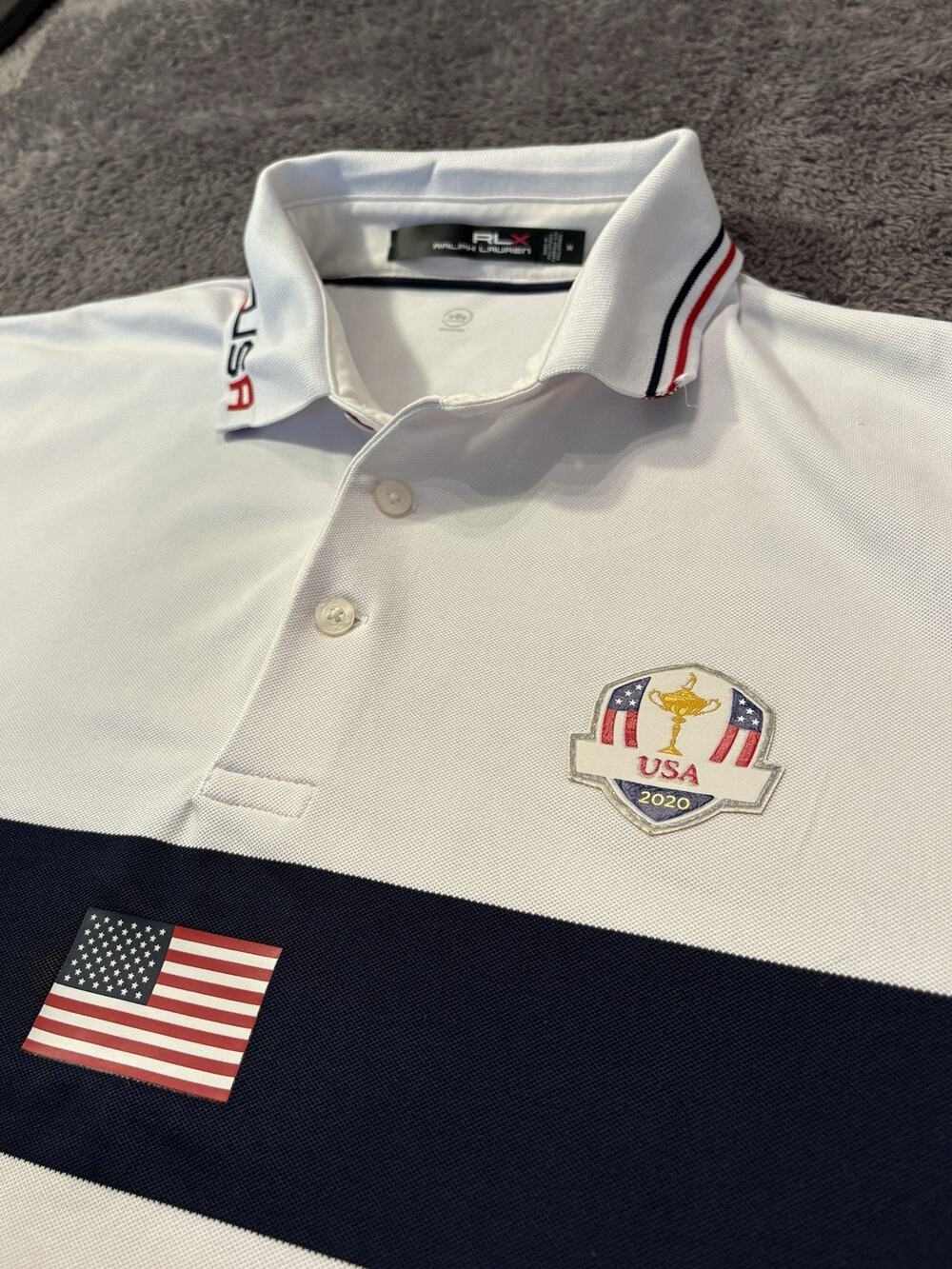 RLX Ralph Lauren Ryder Cup 2020 USA Team Golf Polo Men's M White
